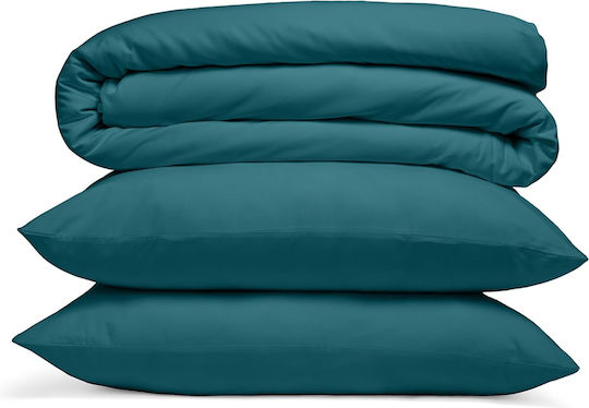 Set Huse Pentru Pilote Duble 200x200cm Albastru Petrol