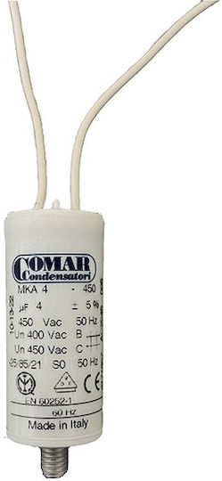 Comar Permanent Capacitor 4uF 450VAC Cable 03.006.0019