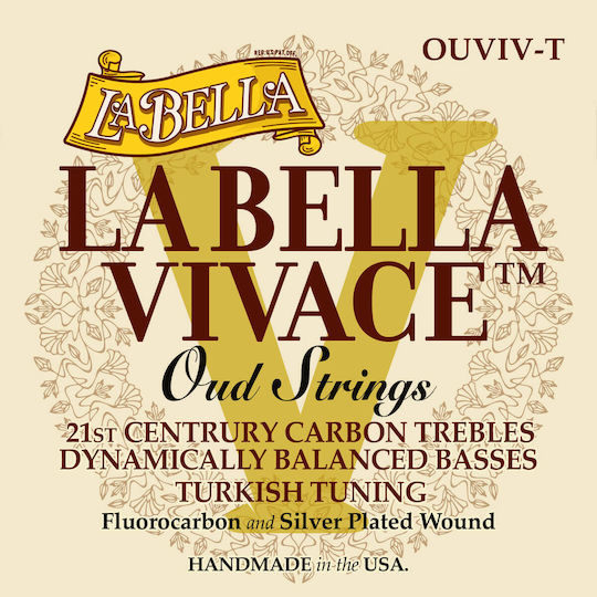 La Bella Ouviv-t Vivace Χορδές Ουτιού Τούρκικο Χόρδισμα D-e