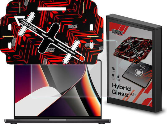 Grizzglass Hybridglass Easy Protective Film Installation Kit Included Compatible Macbook Pro 14 Inch M1 M2 M3 M4 M5 Transparent