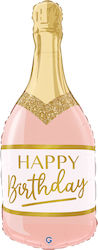 32” Pink Champagne Balloon Happy Birthday