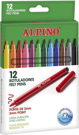 Alpino Drawing Markers Washable Set 12 Colours