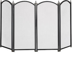 Relaxdays Metallic Fireplace Screen 97.5x54cm Black