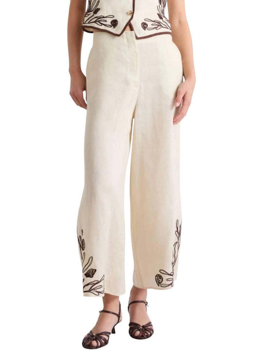 Marella Women's Linen Trousers Beige