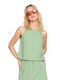 Women's Summer Cotton Sleeveless Blouse Green