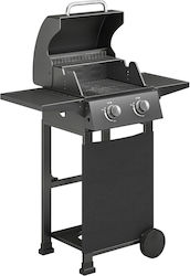 Outsunny Ψησταριά Υγραερίου Φορητή 2 Εστιών 5.4kW