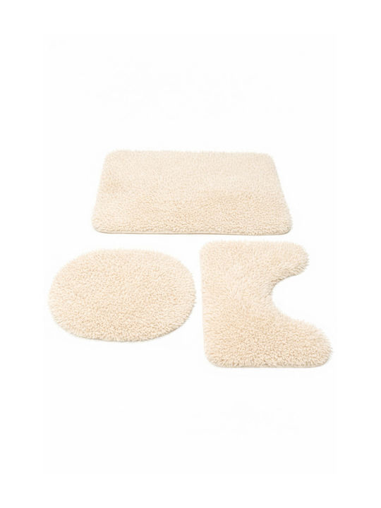 SteweHome Non-Slip Set Bath Mats STE-029916-V66442 Grey 60x100cm 3 Pieces
