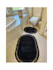SteweHome Rutschfestes Set Badematten STE-029980-P29980 Schwarz 60x100cm 2 Stück