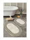 SteweHome Rutschfestes Set Badematten Oval STE-029841-P29841 Beiges 60x100cm 2 Stücke