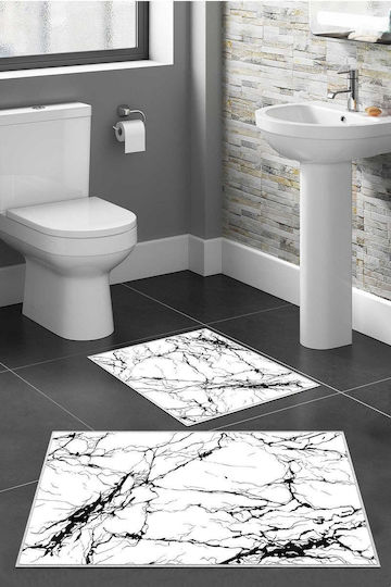 SteweHome Неслизаща Подредба Бански Килими STE-029375-P29375 Бели 60x100см 2 Бройки