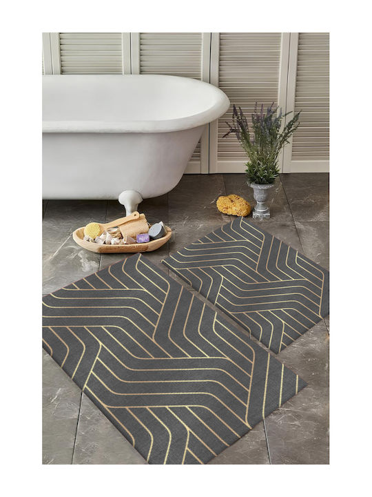 SteweHome Αντιολισθητικό Σετ Πατάκια Μπάνιου STE-029468-P29468 Λευκό 60x100εκ. 2τμχ