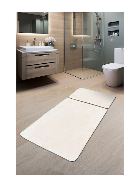 SteweHome Rutschfestes Set Badematten STE-029915-V66436 Beige 60x100cm 2 Stück