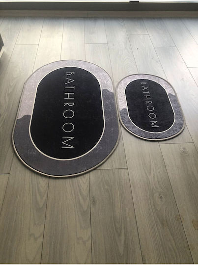 SteweHome Set Bath Mats Black 60x100cm 2 Pieces