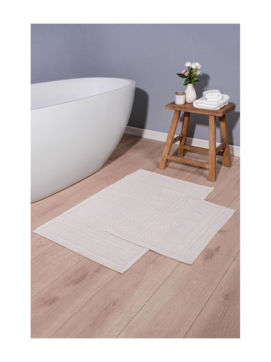 SteweHome Подредба Бански Килими Памучни STE-029351-P29351 Екрю 60x100см 2 Бройки