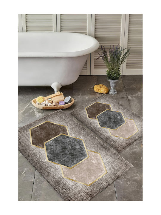 SteweHome Rutschfeste Badematten Set STE-029546-P29546 Weiß 60x100cm 2 Stück