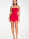Women's Strapless One-piece Shorts Red