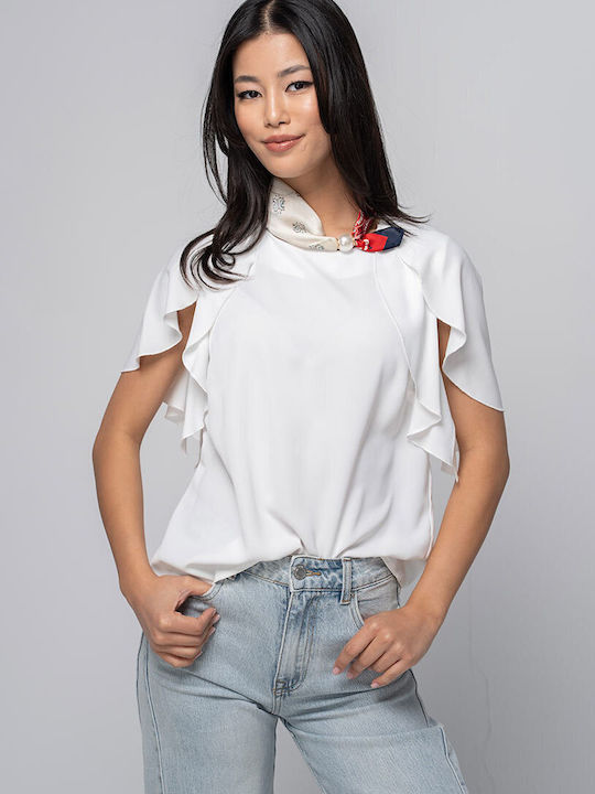 Hermosa Zaria Γυναικεία Μπλούζα White
