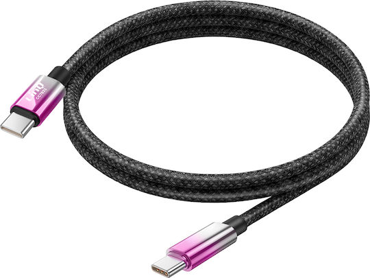 Linq USB Typ-C Zu USB Typ-C Schnelles Laden Kabel 80W LED Bildschirm 1,2m Lila