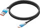 Linq Usb-c Към Usb Кабел За Бързо Зареждане 48w Led Екран 1.2m Син