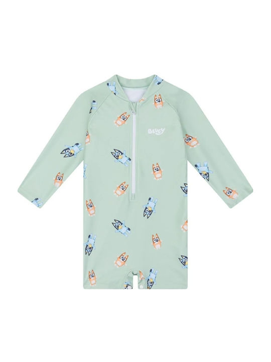 Swim Essentials Детски Костюм За Баня Една Част С Дълъг Ръкав Зелен - Bluey