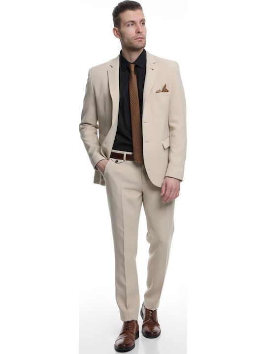 Men's Suit with Slim Fit Ecru