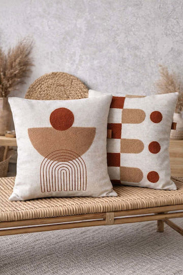 SteweHome Decorative Pillow Case Multicolour 2 Pieces 45x45cm