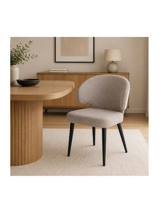 Savino Dining Chair With Beige Fabric Upholster...