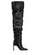 Leather Women's Boots with High Heel Black