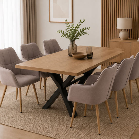 Sova Стол За Трапезария Кадифен Кафяв 57x55x85см
