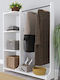 SteweHome Floor Standing Wooden Clothes Rack White 106x128cm