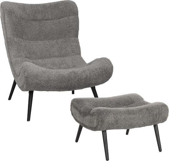 Brym Entspannungs-Sessel mit Fußhocker Grau 97x80x100cm