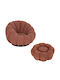Grymm Sessel Entspannen Drehbar mit Fußhocker Rosa 95x92x68cm