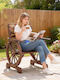 Outdoor Wooden Charcoal Outdoor Chair 66x55x90cm