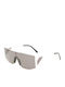 Lacoste Unisex Sunglasses With White Metallic Frame And Grey Lens