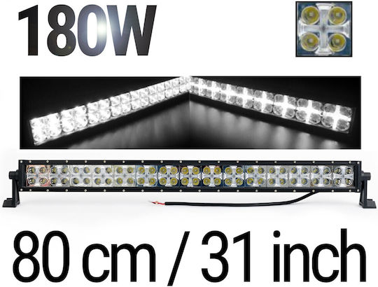 LED Бар 80 См – LED Диодна Бар Фар Дневна Светлина Cross DRL 180W 12V/24V 2 Режима На Работа