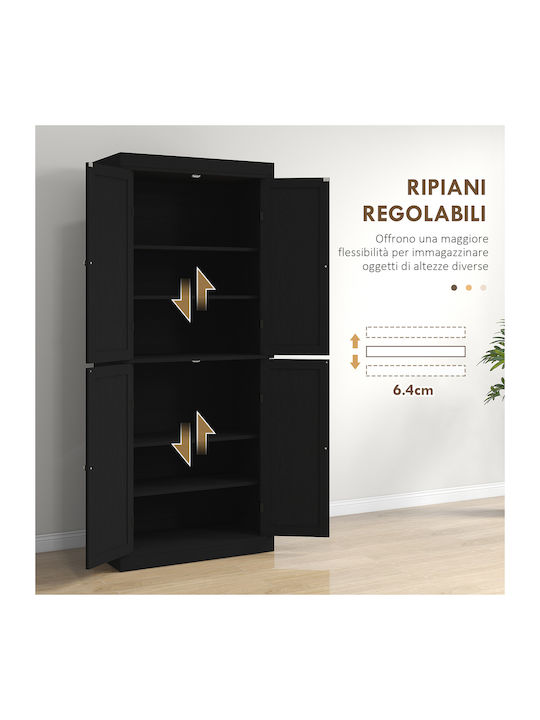 Wand Küchenschrank Schwarz 76x40.5x184cm