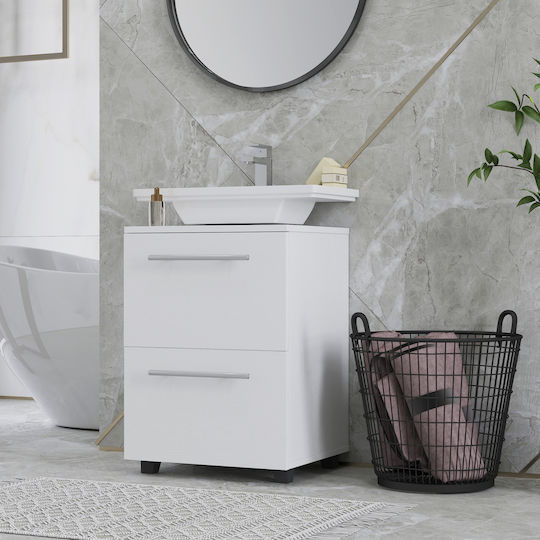 HomCom Πάγκος με Νιπτήρα Μελαμίνη Μ41.5xΒ35.5xΥ59cm Λευκό