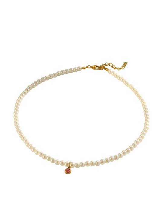 FantazyStores Necklace With Pink Pearls