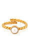 George Art Jewels Γυναικείο Δαχτυλίδι με Πέρλες από Ασήμι Επιχρυσωμένο