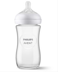 Philips Babyflasche Glas mit Silikon-Saugflasche für 1+ Monate 240ml