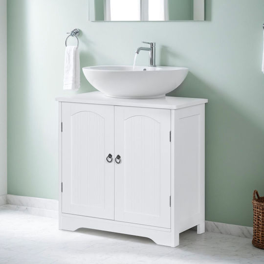 Relaxdays Badezimmer Waschtisch-Einheiten Ohne Waschbecken M60xB30xH60cm Weiß Relaxdays Badezimmer Waschtisch-Einheiten Ohne Waschbecken M60xB30xH60cm Weiß