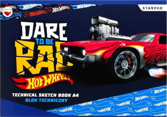Μπλοκ Τεχνικού Σχεδίου A4/10k Λευκό Hot Wheels 20τμχ Teka