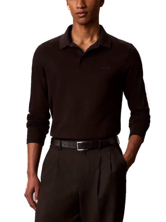 Calvin Klein Polo Long Sleeve Blouse Black