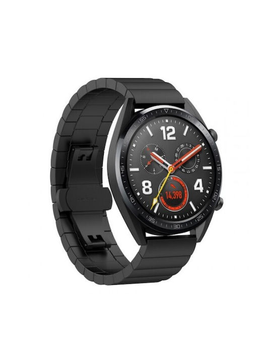 Edelstahl Tragbare Bänder Schmetterlingsverschluss Amazfit Bip 6 46mm Schwarzes