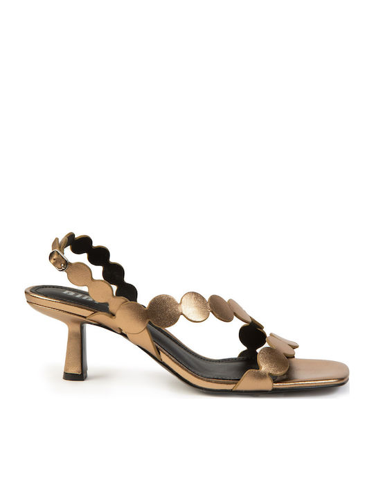 Bibi Lou Leather Bronze Sandals