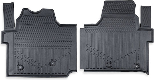 Set 2 Stück 3D Gummi Fußmatten Kabine Erpassan VW Transporter T7 Panel Van 2024+