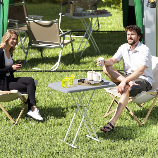 Metal Table For Small Outdoor Spaces Foldable Dark Grey 76x50x74cm