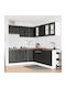 Küchenschrank mit Spüle mit Arbeitsplatte Schwarz 80x31x60cm