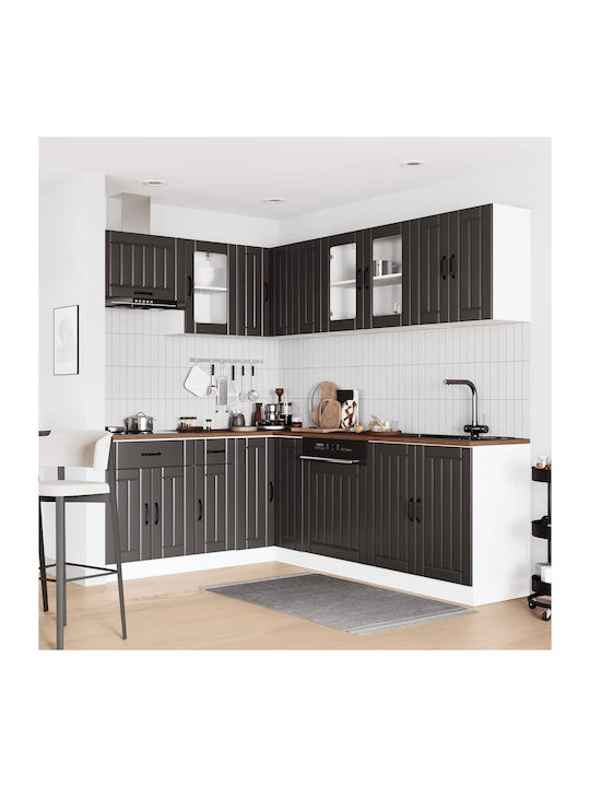 Küchenschrank mit Spüle mit Arbeitsplatte Schwarz 80x31x60cm