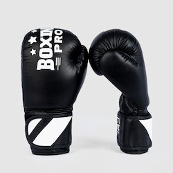 Boxing Pro Γάντια Πυγμαχίας από Συνθετικό Δέρμα για Αγώνα Μαύρα